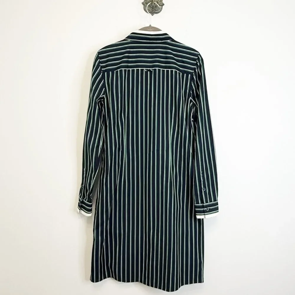 Brooks Brothers Blue Stripe Shirt Dress Preppy Button Down Cotton Women’s Size 2